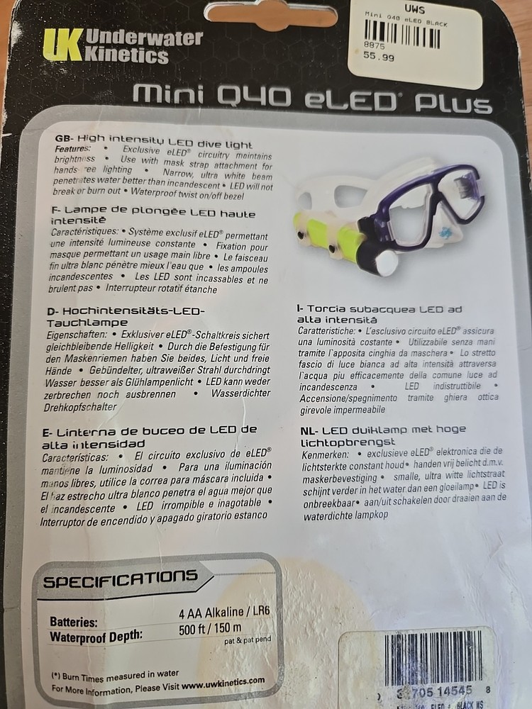 Underwater Kinetics Mini Q40 eLED Plus. New