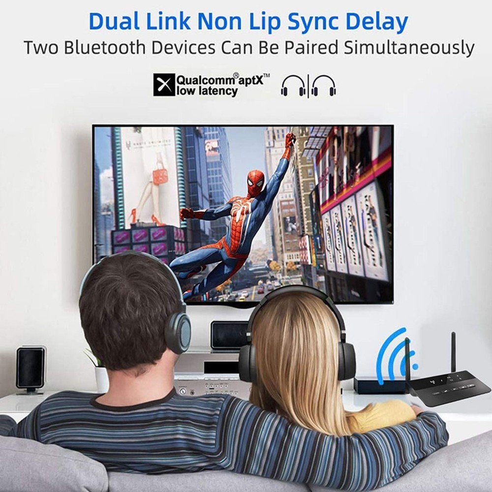 Wireless Bluetooth RCA Transmitter Receiver Audio Adapter 3.5mm AUX Jack TV PC