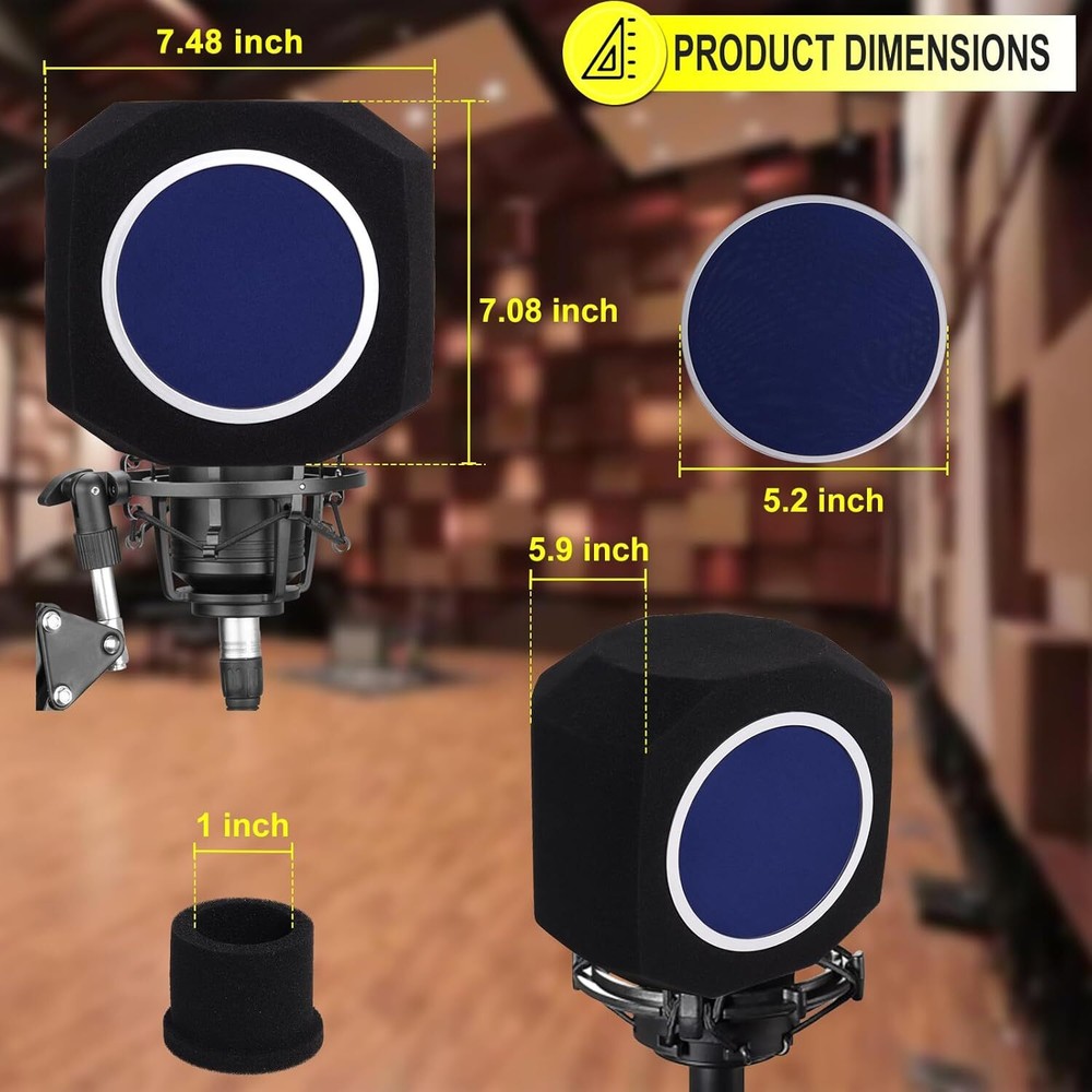 Isolation Ball, Microphone Pop Filter Isolation Ball, Wind Shield Acoustic Fi...