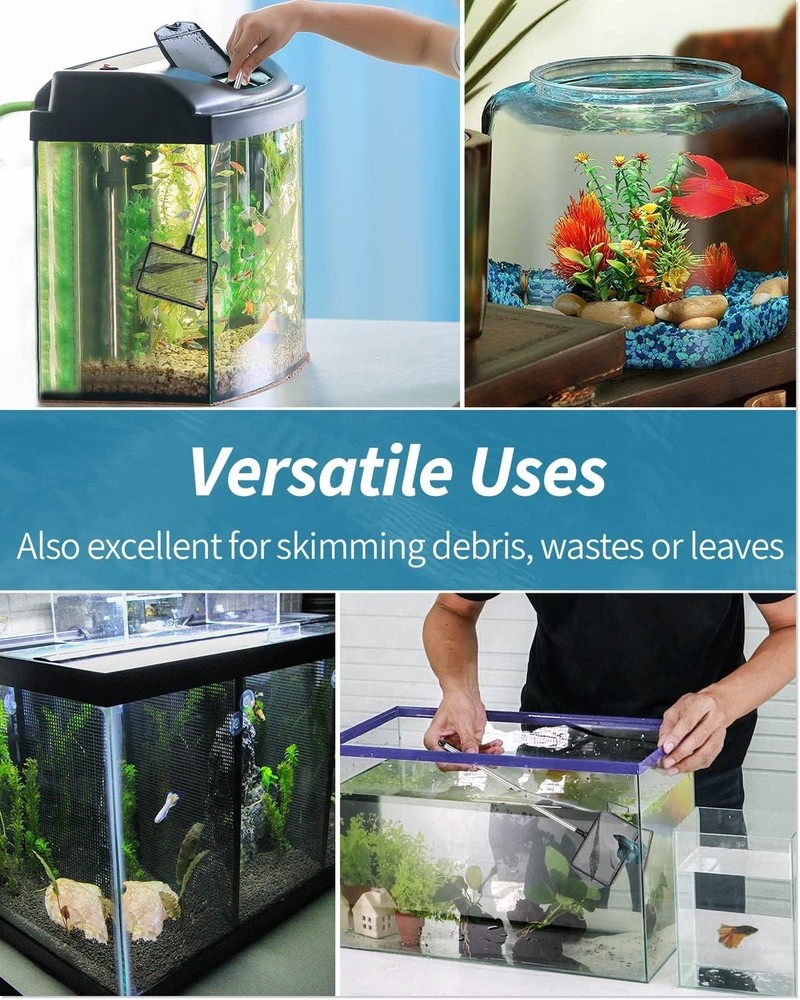 Compact 4 Inch Fish Net with Rust-Resistant Handle - Ideal for Aquariums