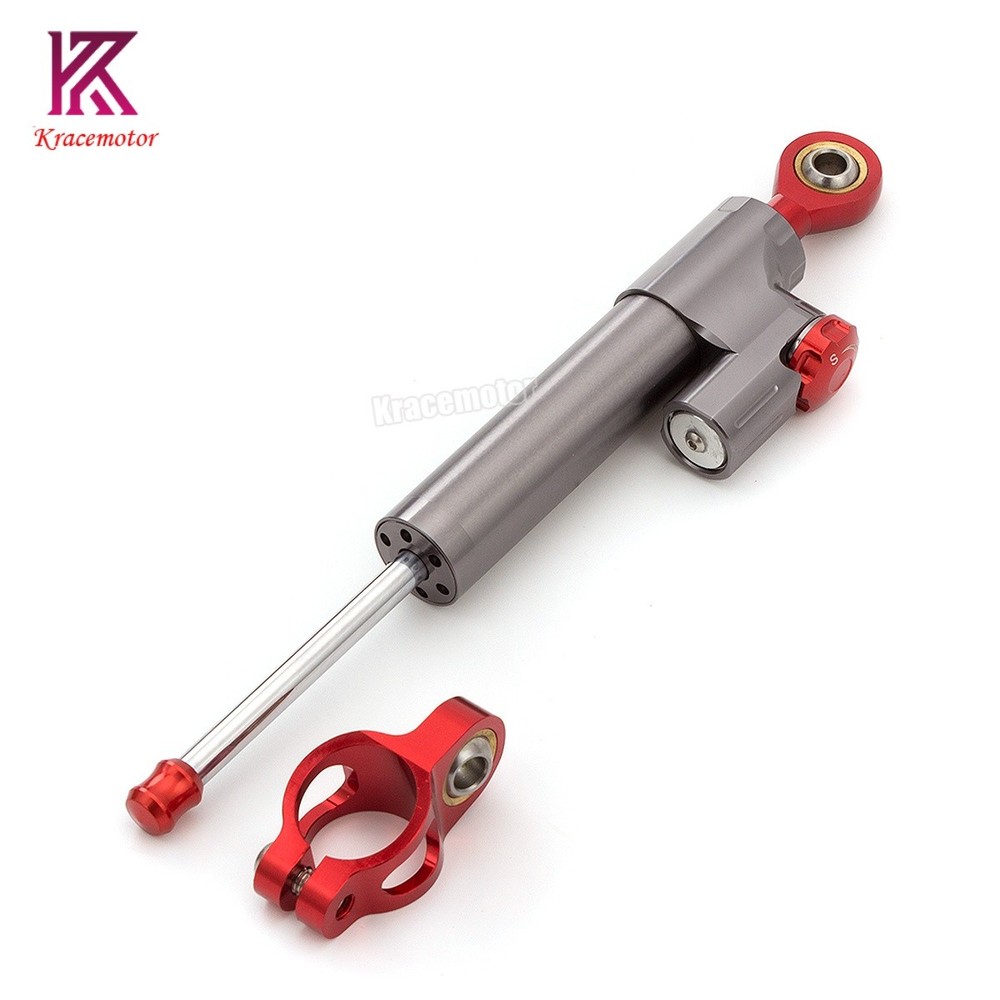 CNC Universal For Sprtobike Scooter ATV Steering Stabilizer Damper Linear Gray