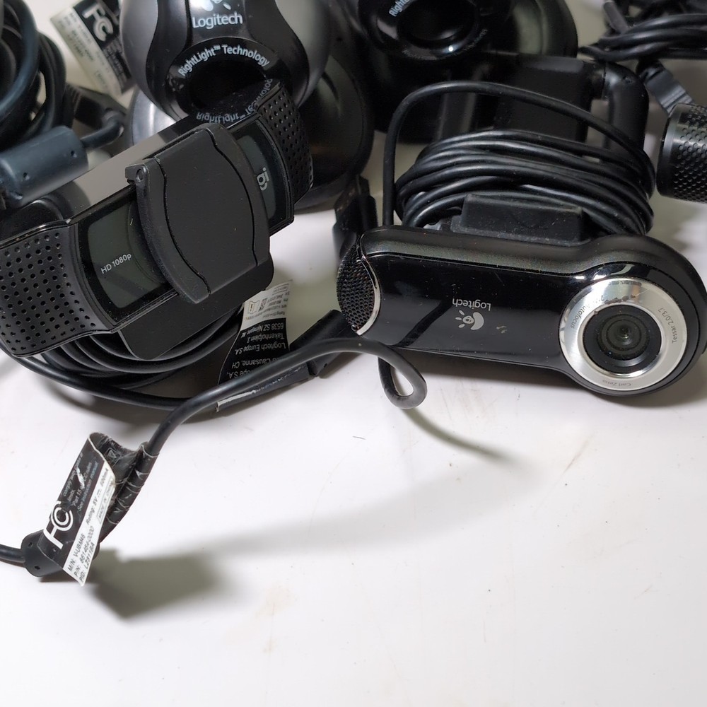 LOT OF 8 MIX MAKES/MODELS LOGITECH/Generic USB WebCam WORKING