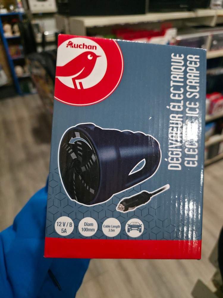 Auchan Electric Ice Scraper 12V Car Windscreen De-Icer New