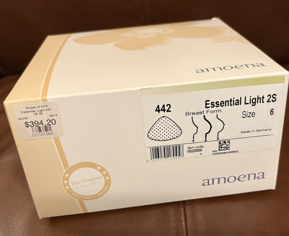 Amoena 442 Essential Light 2S Breast Form Prosthesis Size 6