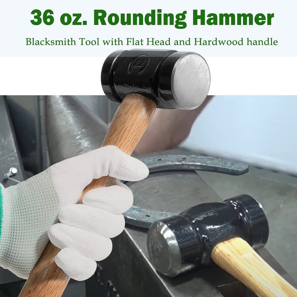 61B 36 OZ Blacksmith Farrier Rounding Hammer Tool For Blacksmithing Forging