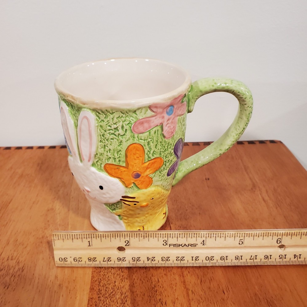 Cracker Barrel Easter Bunny Chick Floral Coffee Tea Mug