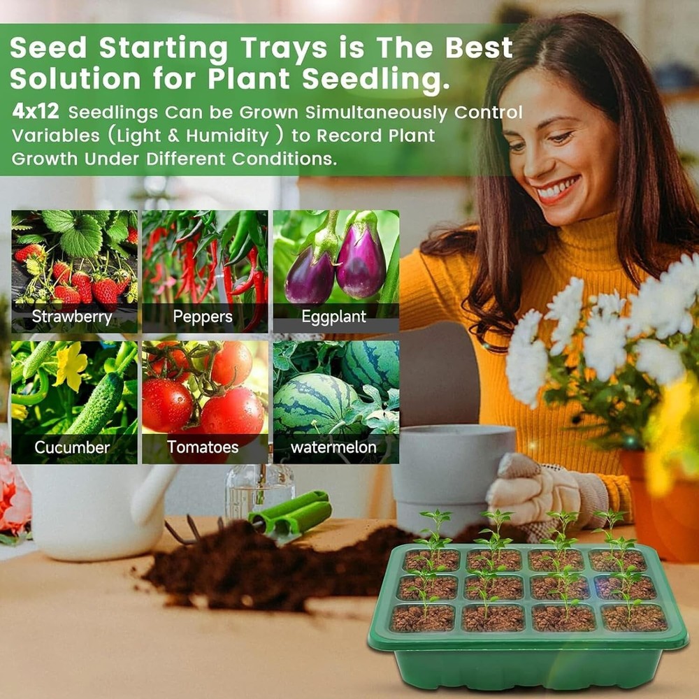 Seed Starter Tray with Grow Light，Seed Starter Kit with Timing Controller Adjust