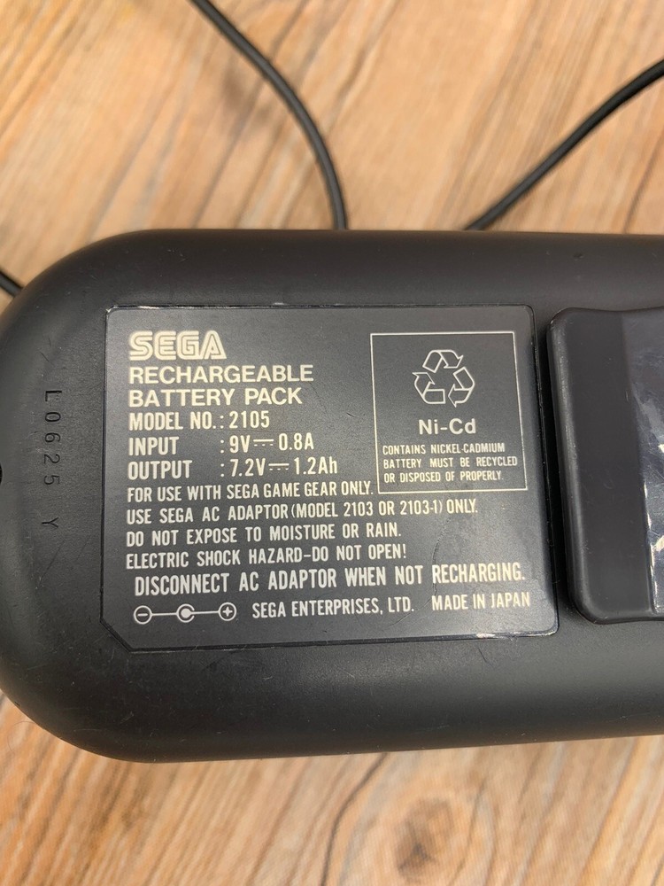 Sega Game Gear System Console Rechargeable Battery Pack Model 2105 Untested