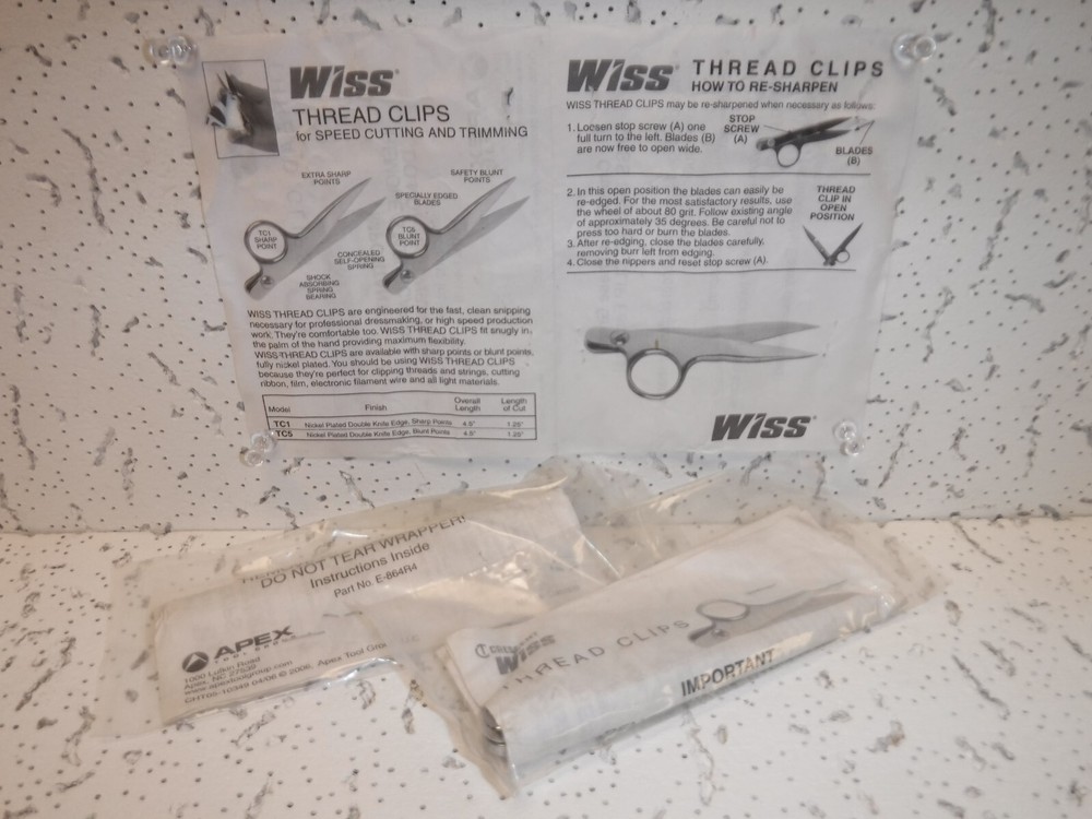 WISS TC1 WTC1 SOLID STEEL SHARP POINT THREAD CLIPPER CUTTER E-864R4