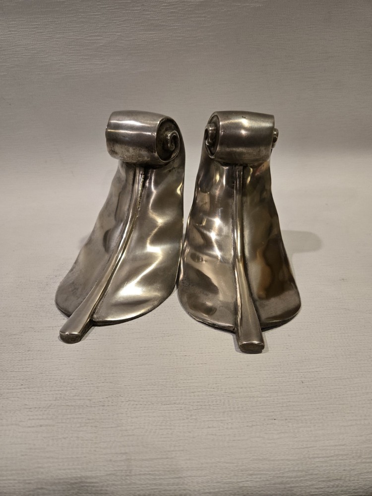 Pottery barn Silver plated leaf bookends