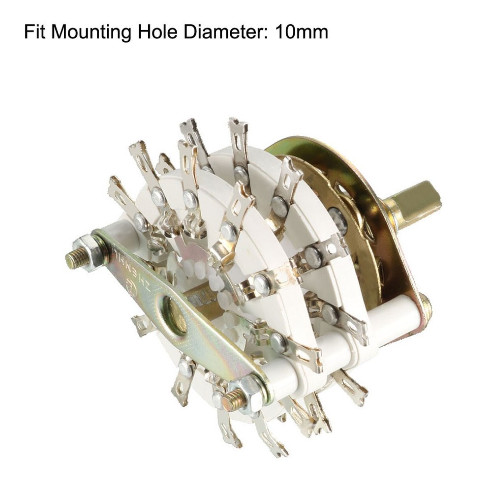 6P3T 6 Pole 3 Position Selectable 2 Deck Band Channel Rotary Selector