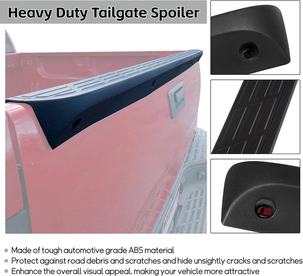 Tailgate Cap Top Protector Molding Spoiler Cover for 2007-2013 Chevy GMC Silvera
