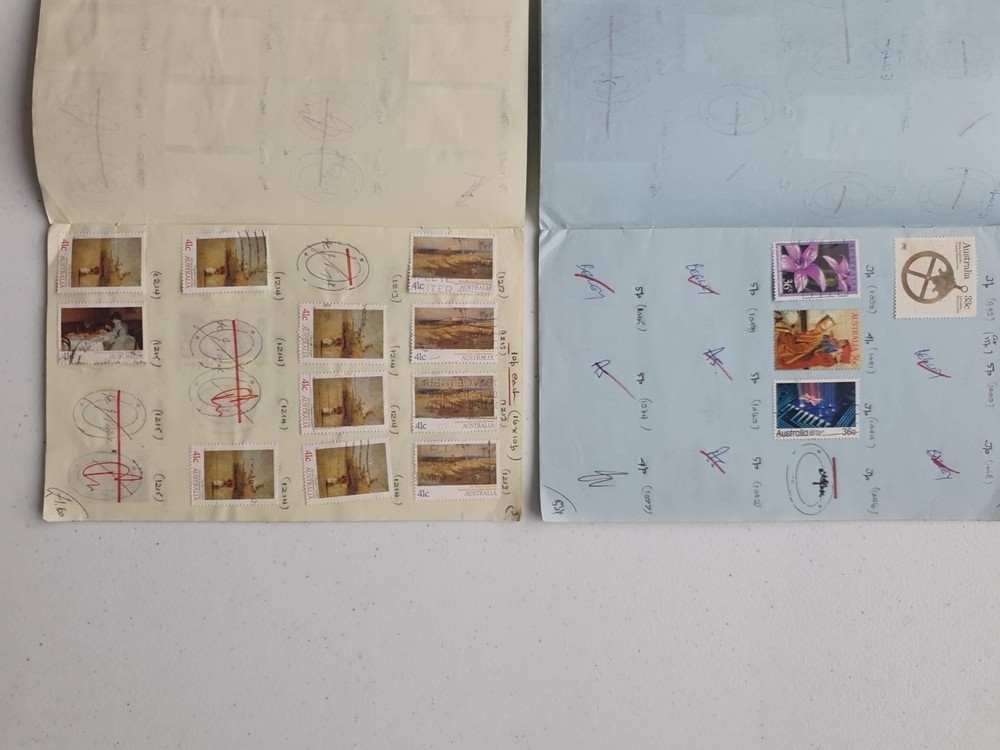 6 Stamp Approval Booklets Containing Austalia Stamps