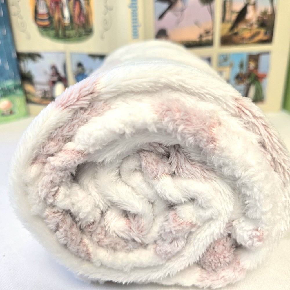Blankets & Beyond Blanket Lovely Pink White Embossed Heart Microfleece Security