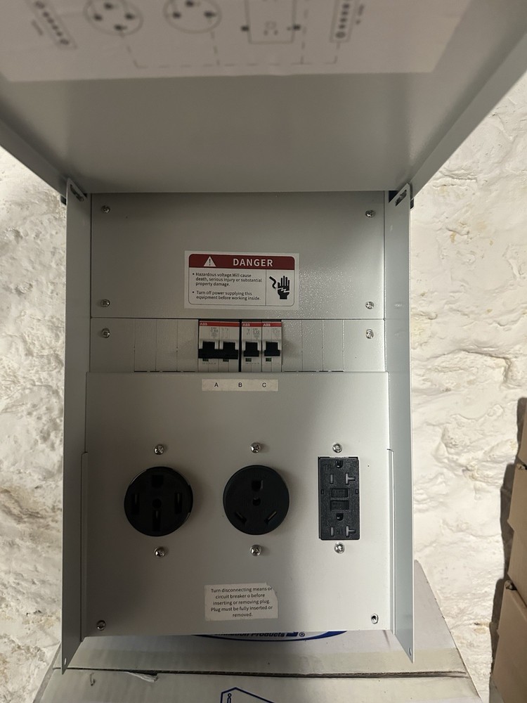 Electrical Outlet Boxes Temporary Power Panel Weatherproof RV Receptacle Box wit