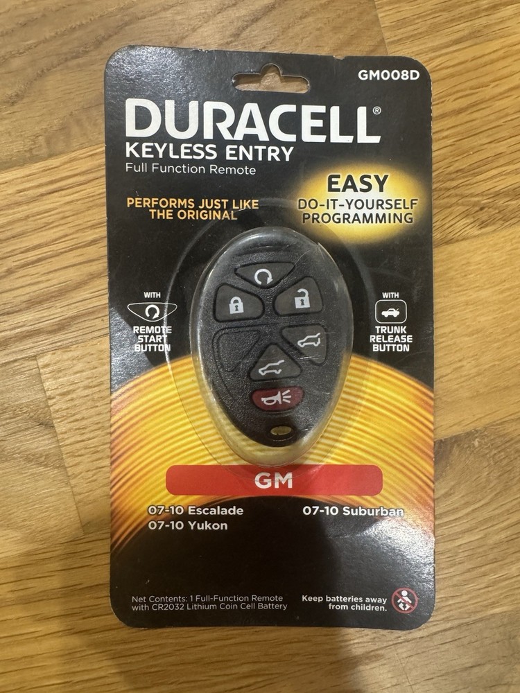 Duracell Full function remote GM GM008D Do It Yourself Programming