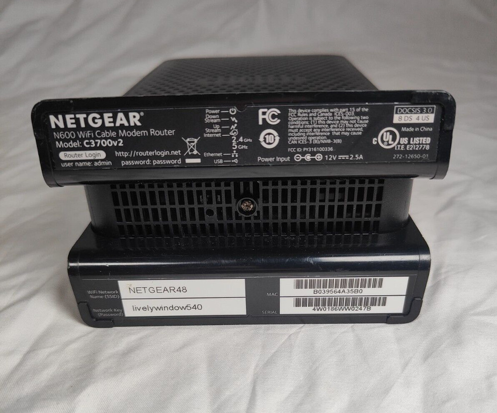 Netgear C3700 WiFi Cable Modem Router