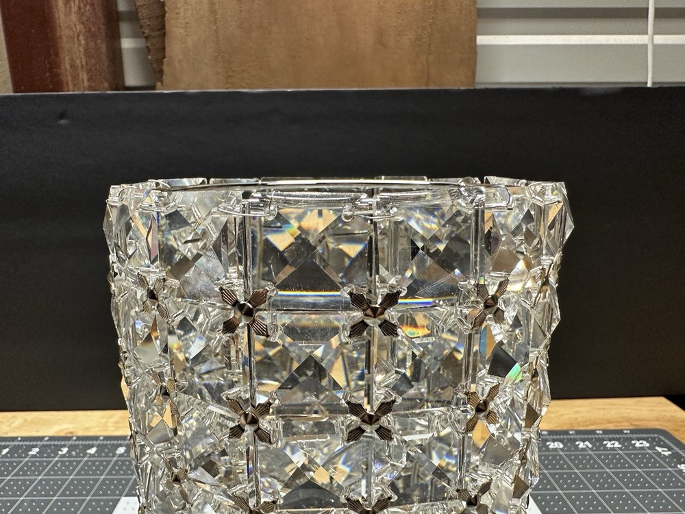 Decorative Multifaceted Gem Sparkly Vase For Candle Brushes Container