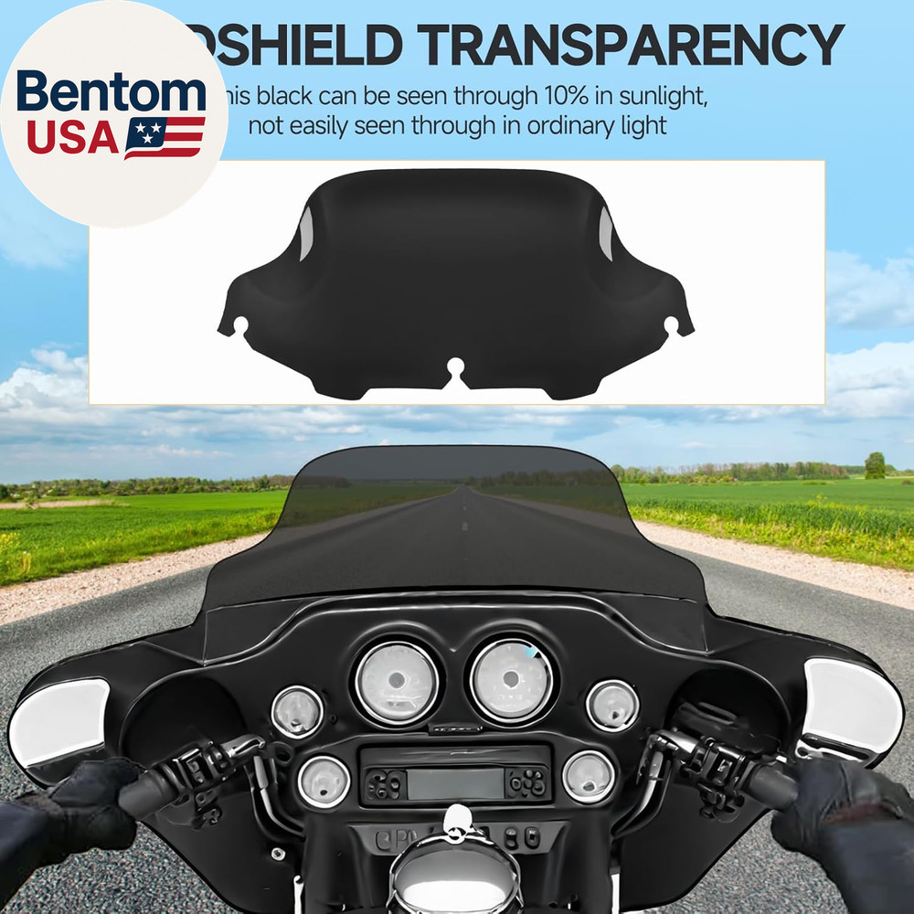 Motorcycle 8 Inch Windshield Windscreen Windshield Fit for 1996-2013 Harley Davi