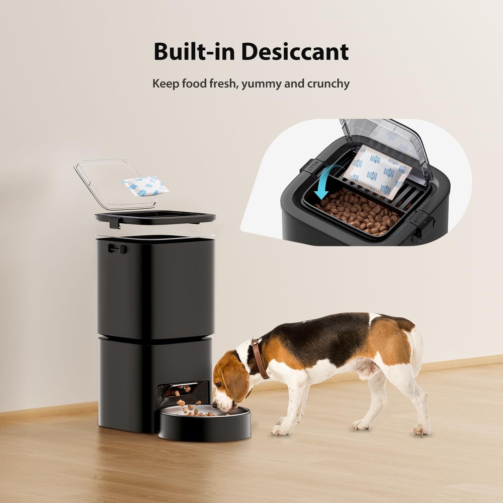 Automatic Cat Feeder, 5L/21 Cup Timed Automatic Pet Feeder, Dual Power Auto Dog