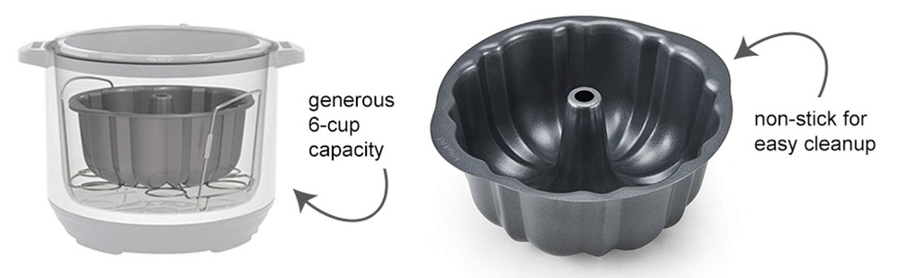 Instant Pot Official Fluted Cake Pan - Grey