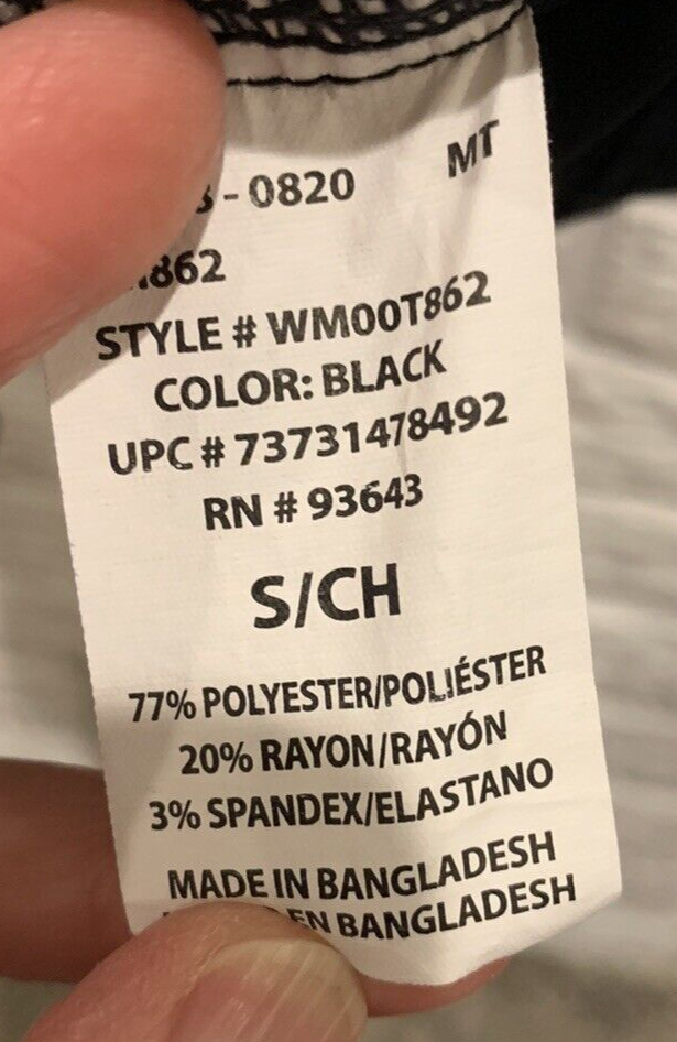 Scrubstar Ultimate Black Scrub Top Size Small Polyester/Rayon/Spandex, Pockets