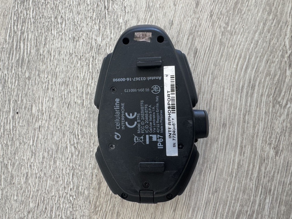 Interphone sport Intercom SINGLE Motorcycle Intercom Bluetooth Headset Black