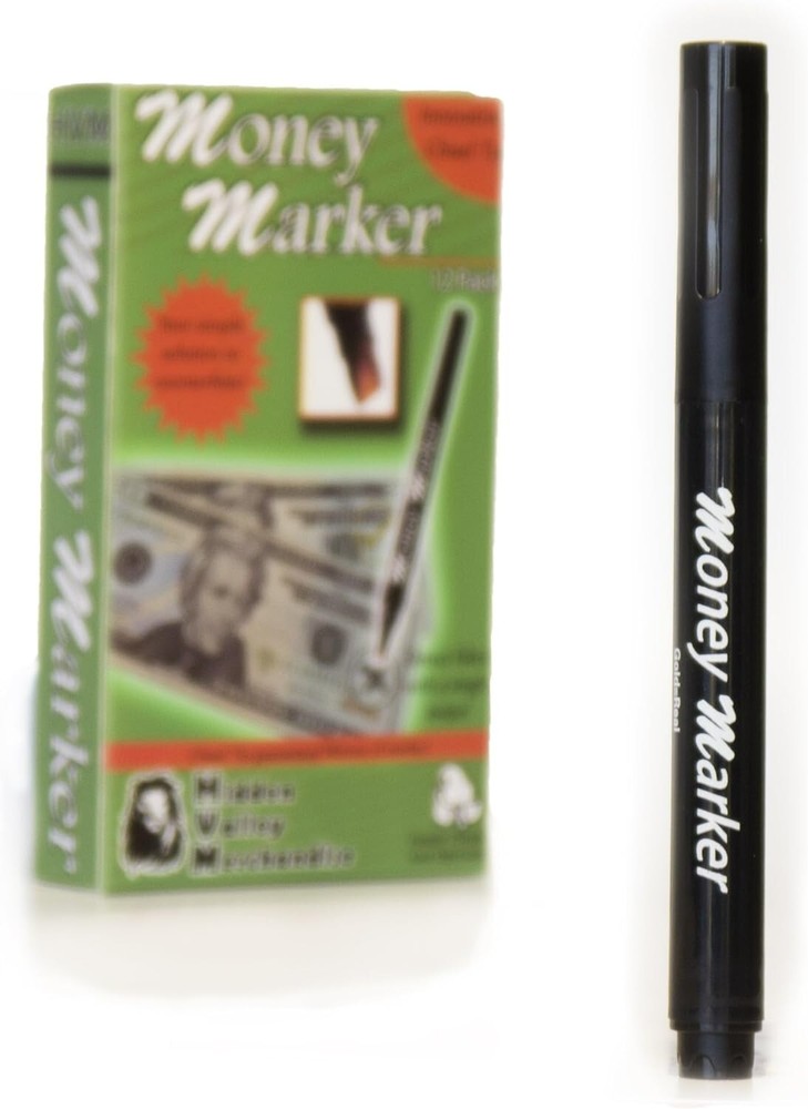 Chisel Tip Money Marker 12-Pack - Essential Counterfeit Bill Protection