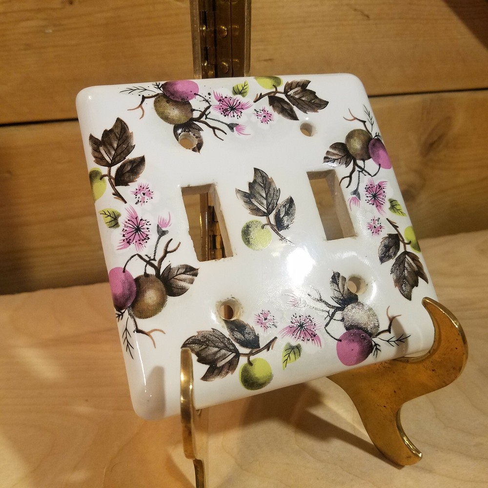 Fruits & Plants on White Ceramic Light Switch Faces Covers - Swanky Barn