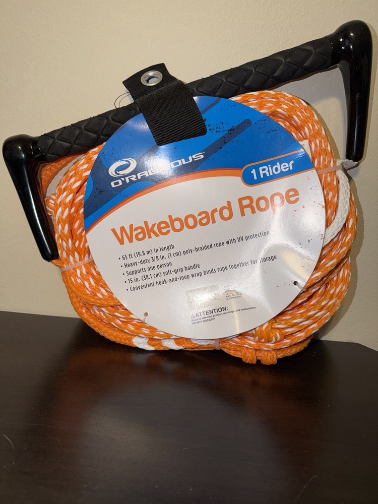 O'Rageous Wakeboard Rope Single Rider 65FT Poly Braided