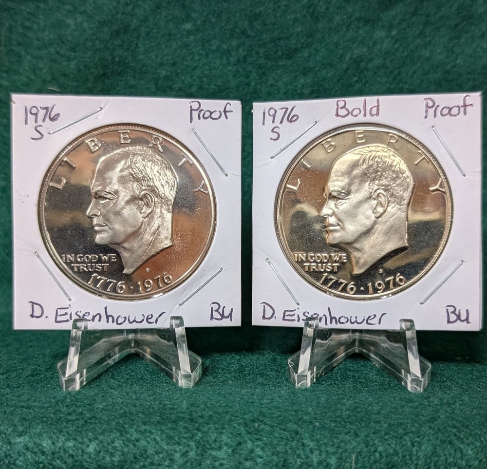 1976-S Eisenhower Dollars Uncirculated Type 1 & Type 2