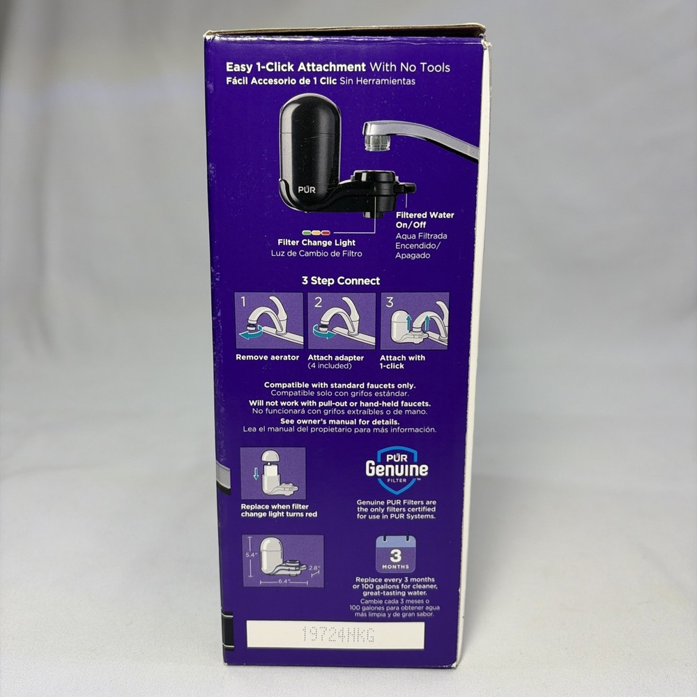 PUR FM-2000B Vertical Faucet Mount Filtration System Sink Water Filter Blac
