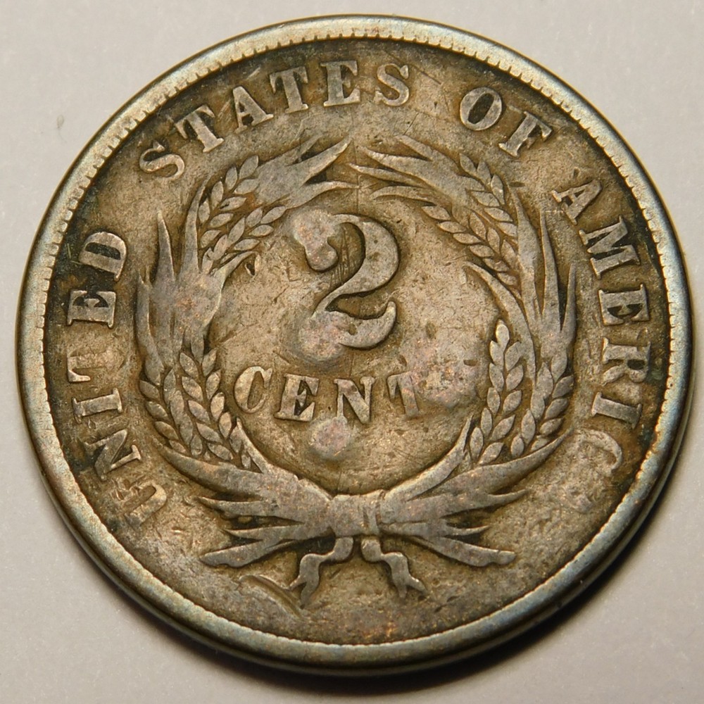 1865 Two Cent Piece "Actual Coin Pictured- Not Cleaned"