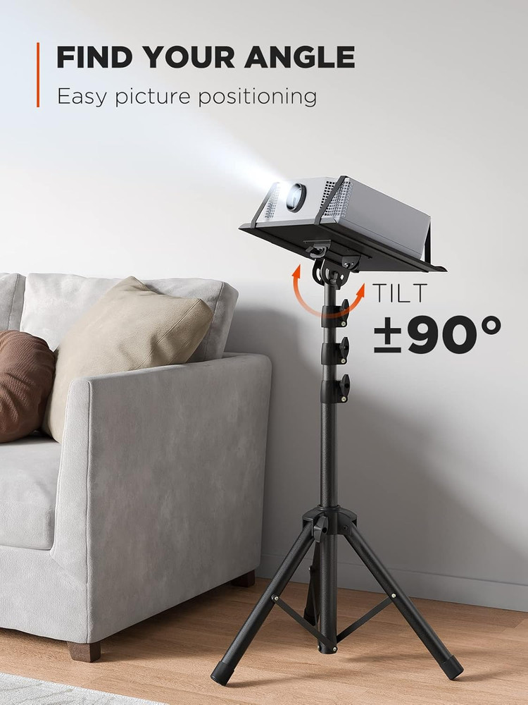 AMADA Projector Stand with tilt, Foldable Projector Tripod Stand, Multipurpose L