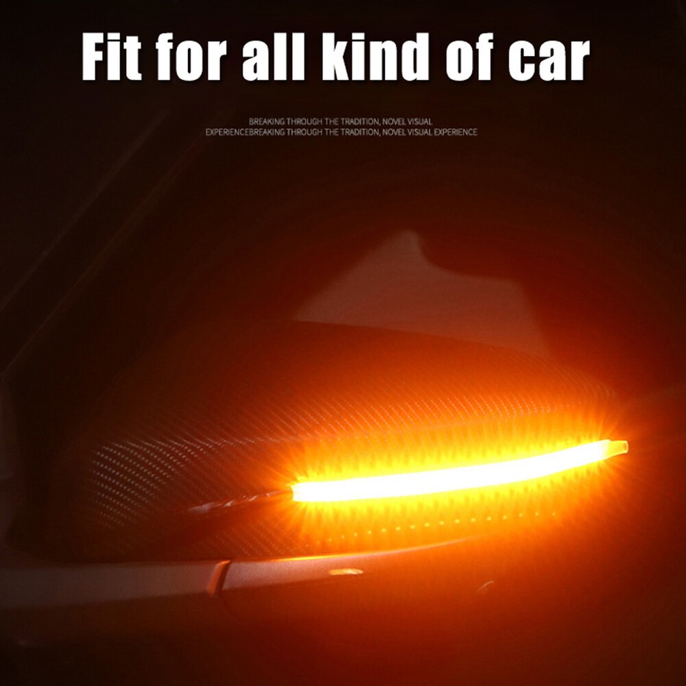 2Pcs 18cm LED Car Side Mirror Lamp Strip Turn Signal Indicator w/ Dynamic Light