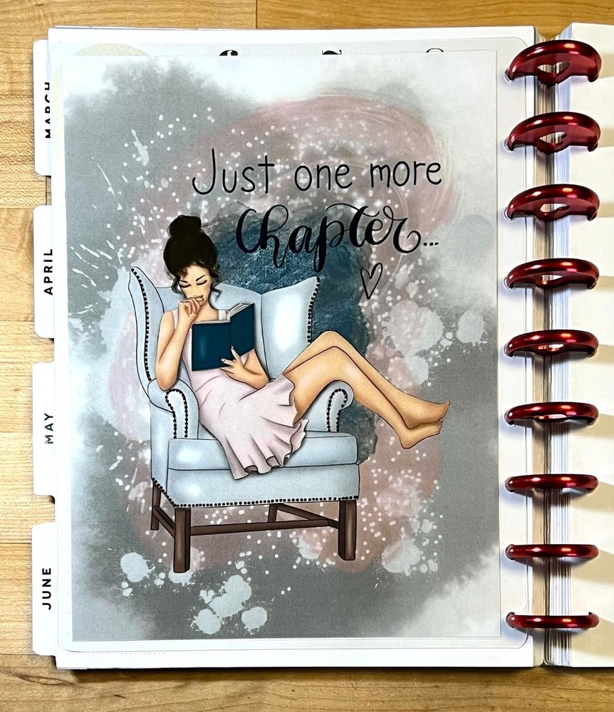 Bookworm "Just one More Chapter" Dashboard 4 use with Classic HAPPY Planner-