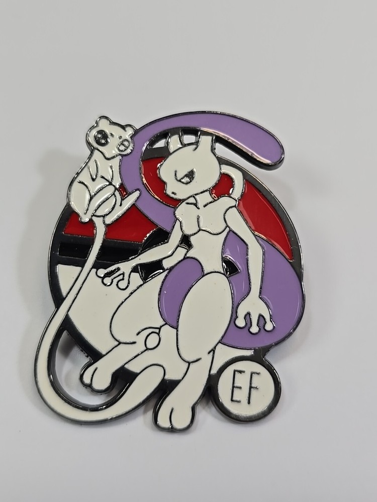 Mew & Mewtwo Evolution Pokemon Lapel Pin Large Size