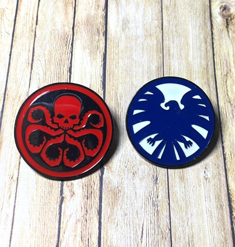 S.H.I.E.L.D. and Hydra Logos Soft Enamel Pin Set Marvel Comics