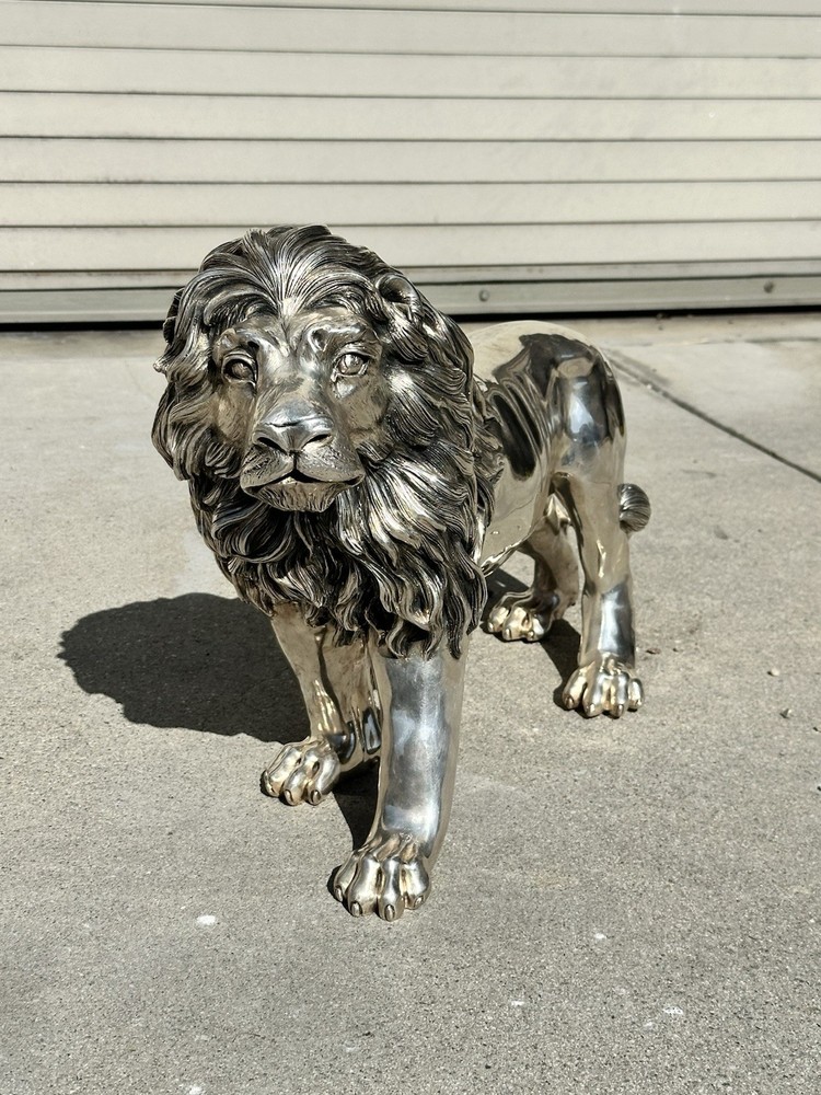 Sterling Silver 925 Lion Sculpture Signed
