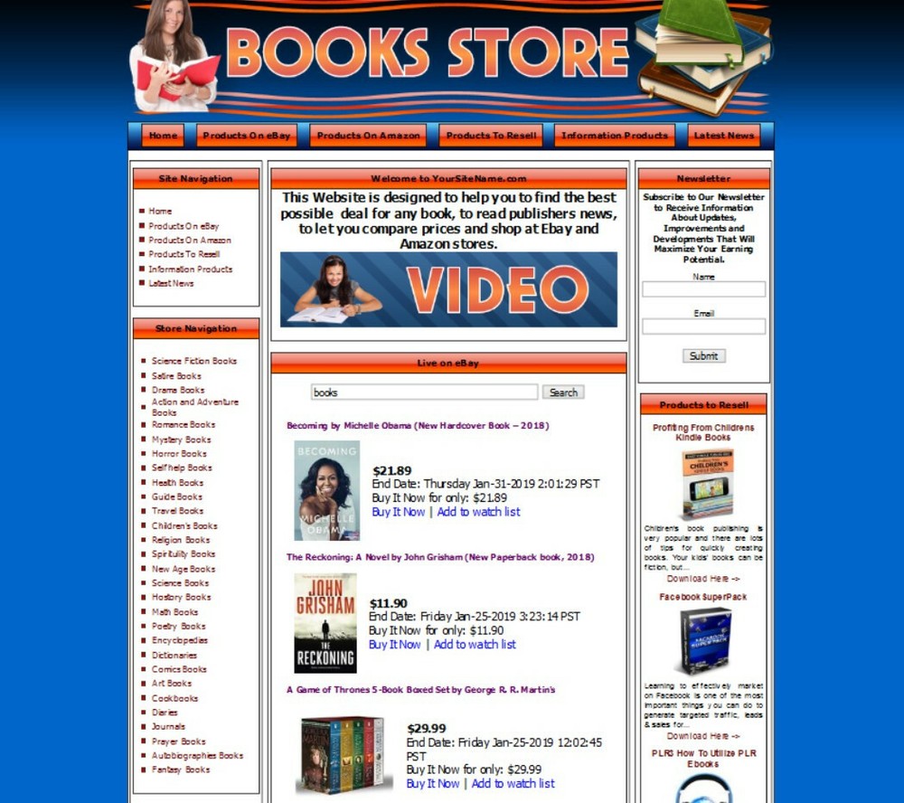 BOOK STORE - Complete Turnkey Website + Amazon Google Affiliate