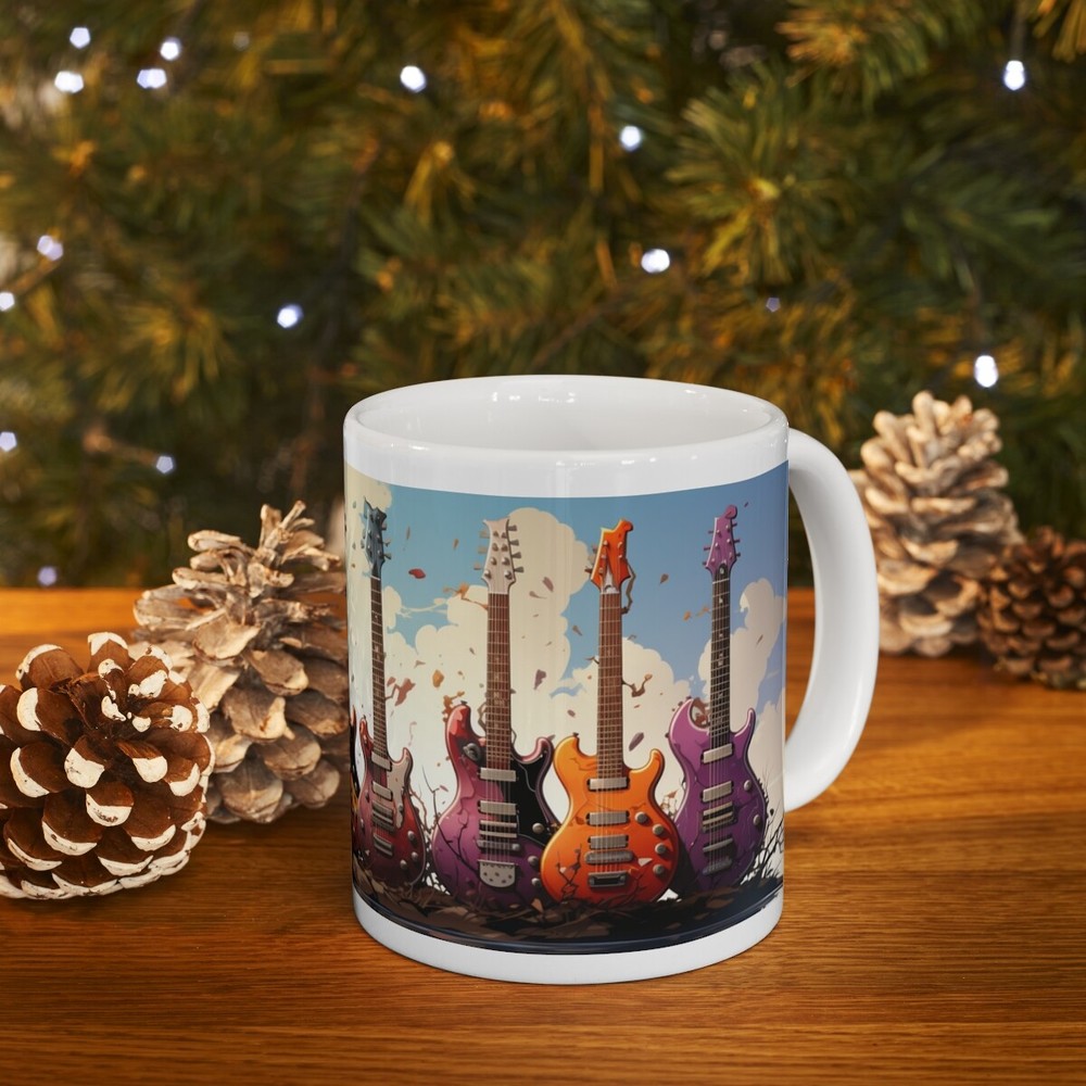 Strings & Sips: The Ultimate Guitar Lover's Mug White Ceramic Mug 11oz
