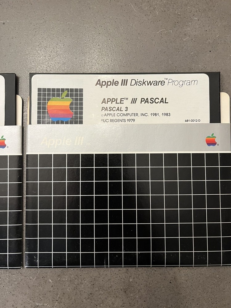 Apple III Pascal Software - Diskware Program - 5.25” Floppy - Set of 3 Disks