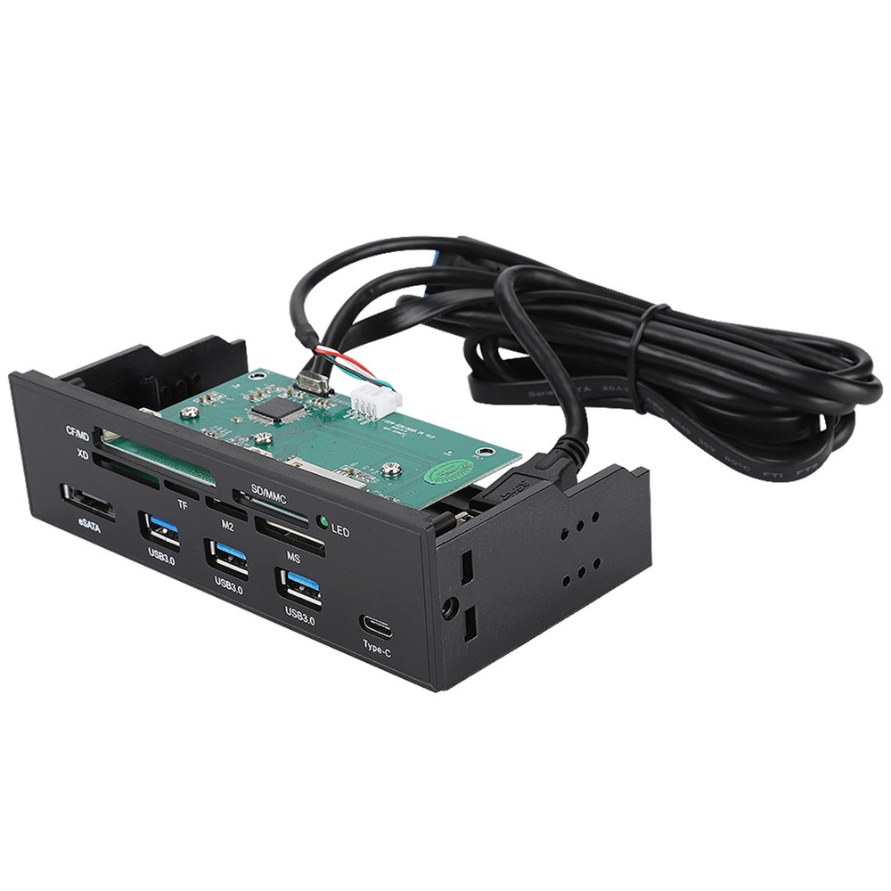 STW 5.25" Internal Media Memory Card Reader USB 3.0 Dashboard PC Front Fit