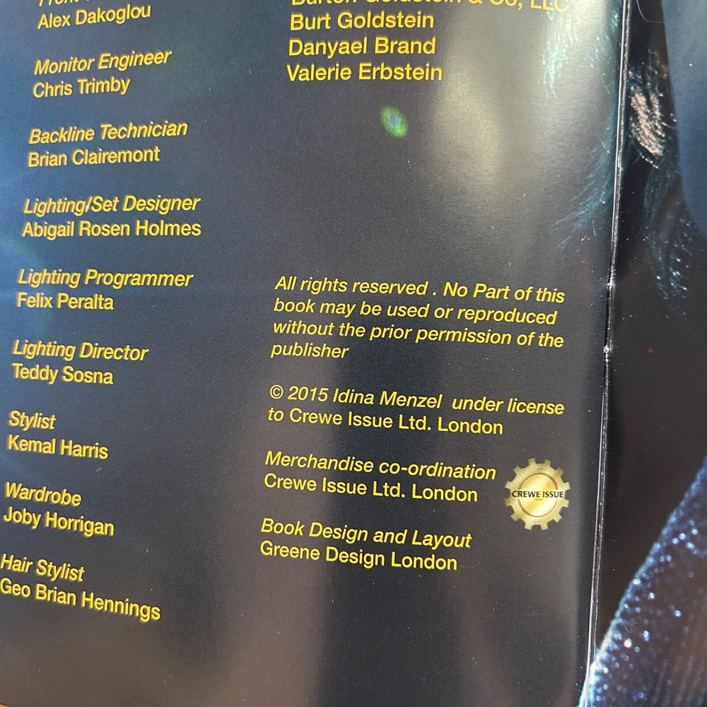Idina Menzel World Tour 2015 Program
