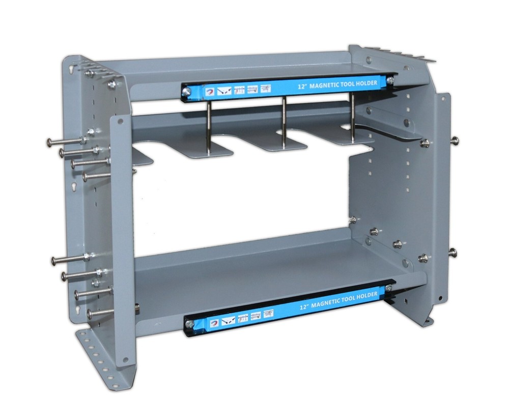 Multi-function Fixed Wall Type Three-layer Tool Rack w/12" Magnetic Strip 005821