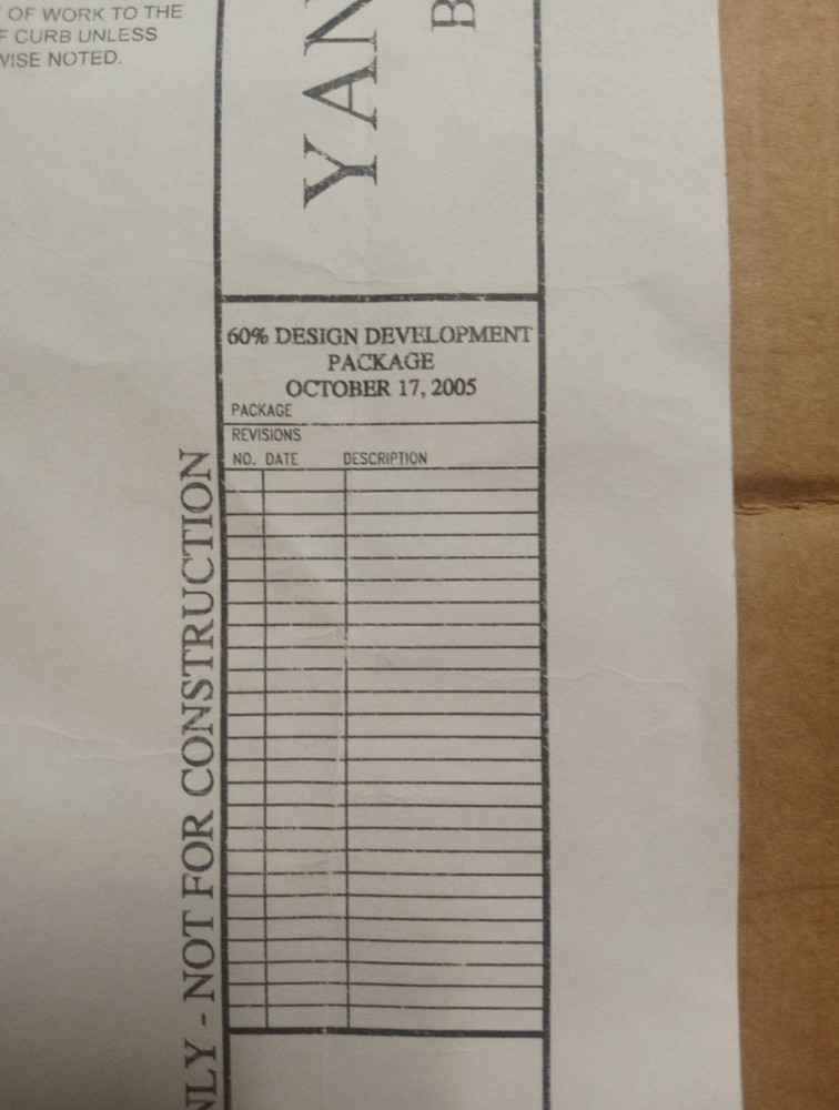 Yankee Stadium 2005 Site Grading Plan ("Blueprint")