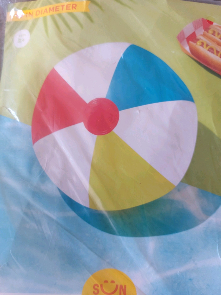 Sun Squad 14" Diameter Inflatable Beach Ball Multicolor Ages 2+