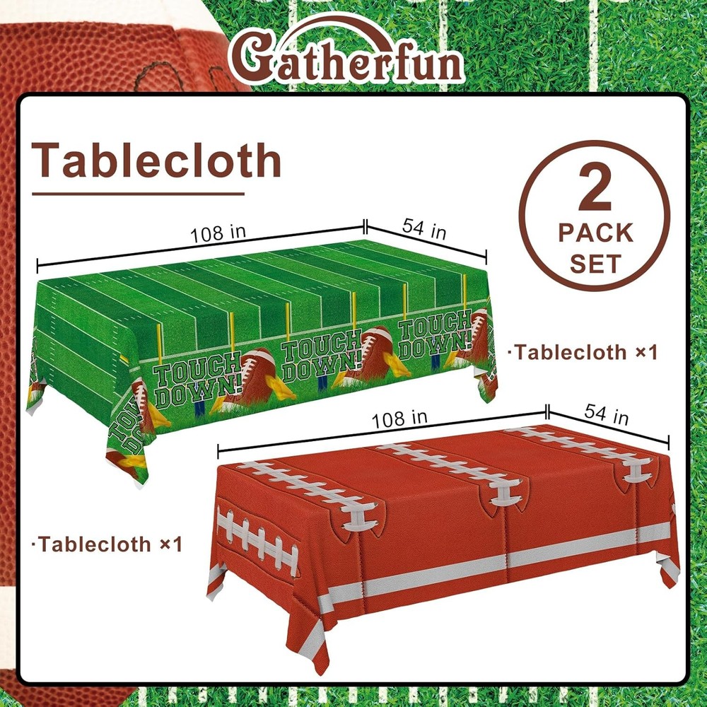 Gatherfun 2-Pack Football Decorations – 108" x 54" (Rectangular), Green
