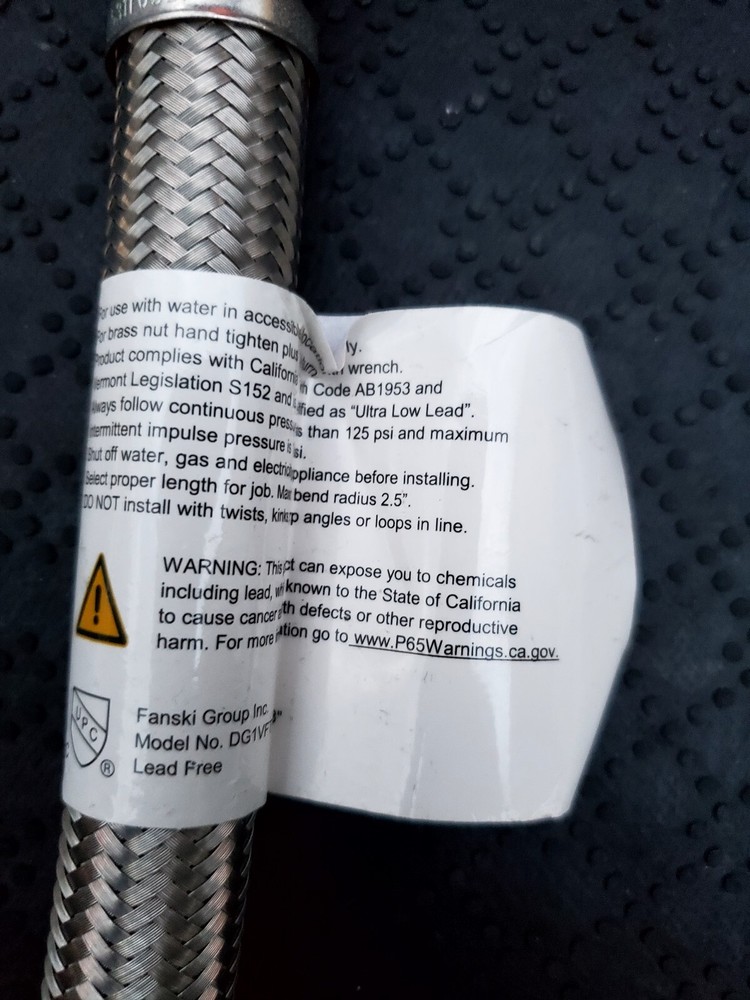 2 PACK Water heater push to connect 3/4" 18 SUPPLY FLEX HOSE Stainless steel