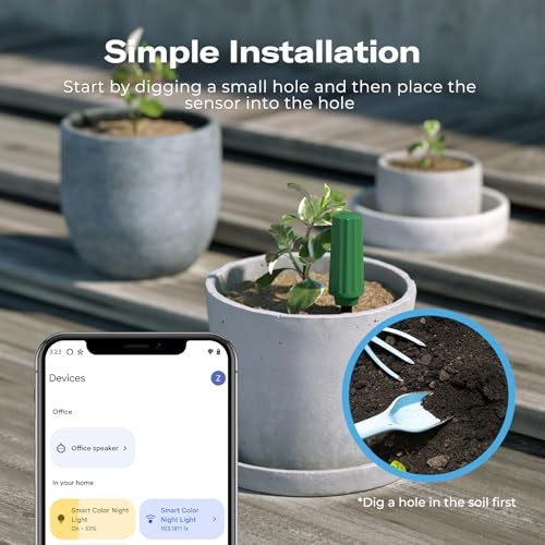 Smart Soil Moisture Sensor 2Pack,Zigbee hub Needed,Capacitive 2 Pack